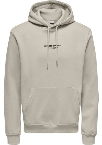 Kapüşon Yaka Ekru Erkek Sweatshırt Onscurated Reg Hoodıe Sweat Noos fırsatları