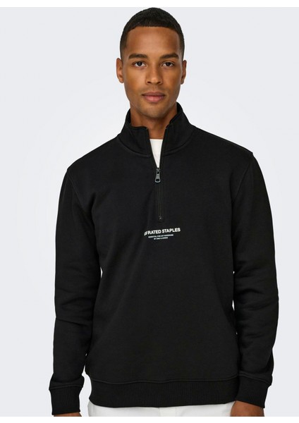 Siyah Erkek Sweatshırt Onscurated Reg Half Zıp Sweat Noos fiyatları