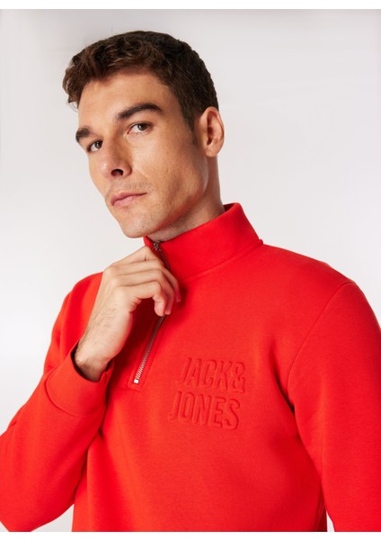Dik Yaka Kırmızı Erkek Sweatshırt 12275180_JCOOVE Sweat Hıgh Neck fırsatları