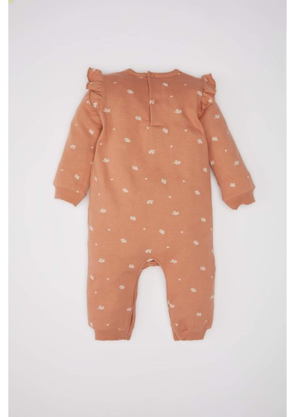 Kız Bebek Yenidoğan Baskılı Kalın Uzun Kollu Tulum D6016A524WN
