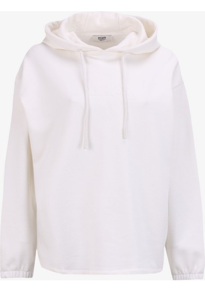 Kapüşon Yaka Baskılı Ekru Kadın Sweatshırt PBF4WL-SWT5620