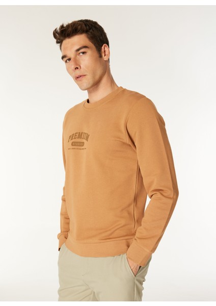 Bisiklet Yaka Kahve Erkek Sweatshırt Exc 12275176_JPRBLAHAF Sweat Crew