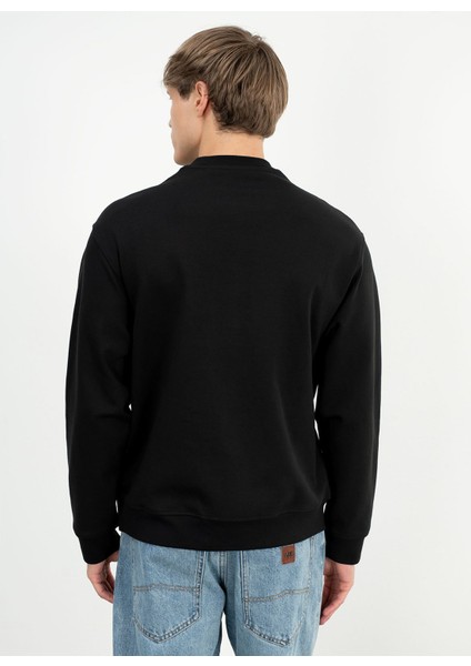 Bisiklet Yaka Siyah Erkek Sweatshırt 6dzmae Zjkbz 1200