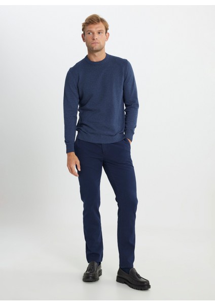 Bisiklet Yaka Standart Indigo Melanj Erkek Kazak ACE492510287_TRIKO Bısıklet Yaka fiyatları