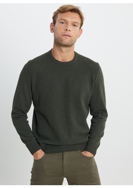 Bisiklet Yaka Standart Haki Erkek Kazak ACE492510284_TRIKO Bısıklet Yaka modelleri