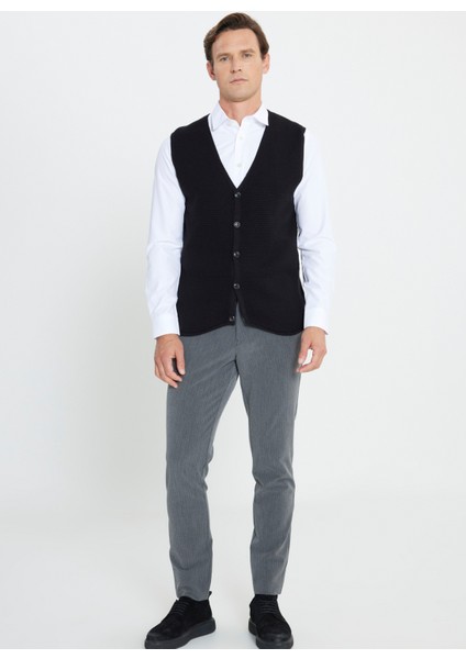 V Yaka Standart Siyah Erkek Kazak ACE492510255_TRIKO V Yaka fiyatları