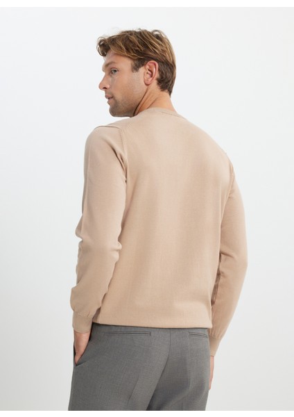 Bisiklet Yaka Standart Bej Erkek Kazak ACE492510013_TRIKO Bısıklet Yaka indirimleri