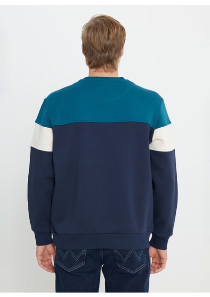 Bisiklet Yaka Petrol Erkek Sweatshırt W242284405 Petrol Sweatshirt modelleri