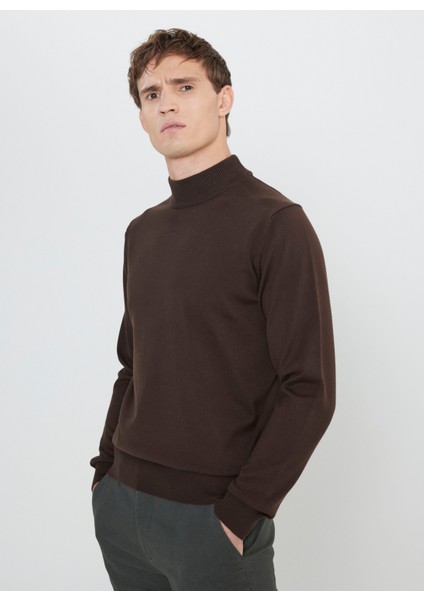 Yarım Balıkçı Yaka Standart Kahve Erkek Kazak ACE492510017_TRIKO Yarım Balıkcı Ya modelleri