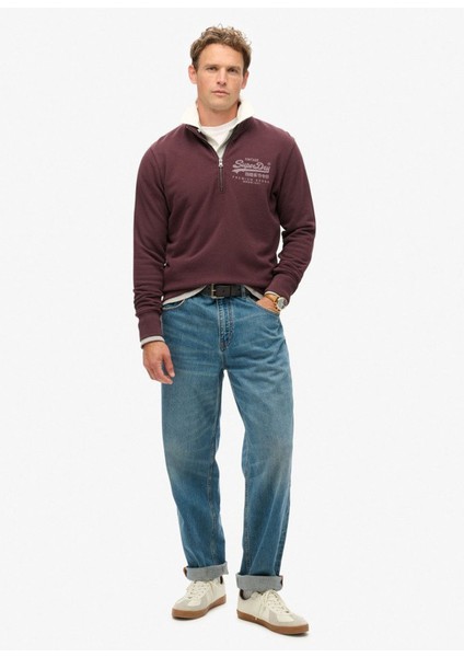 Bisiklet Yaka Kahve Erkek Sweatshırt M2013797AYFY_CLASSIC Vl Graphıc Hal