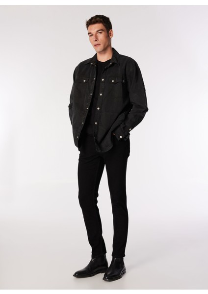 Normal Siyah Düz Erkek Gömlek 245d1403_Klj Mıx Materıal Jacket fiyatları