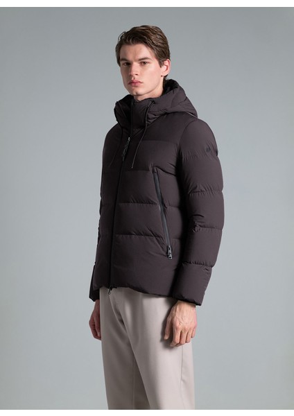 Kapüşon Yaka Koyu Kahve Erkek Standart Mont Jump modelleri