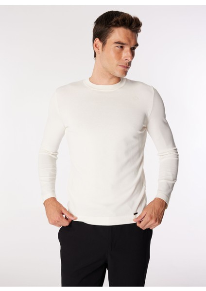Gmg Fırenze Bisiklet Yaka Regular Fit Ekru Erkek Kazak GU24MFW04010