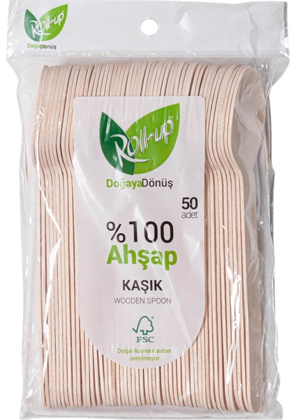 Doğaya Dönüş Ekolojij Ahşap Kaşık 50'li Paket