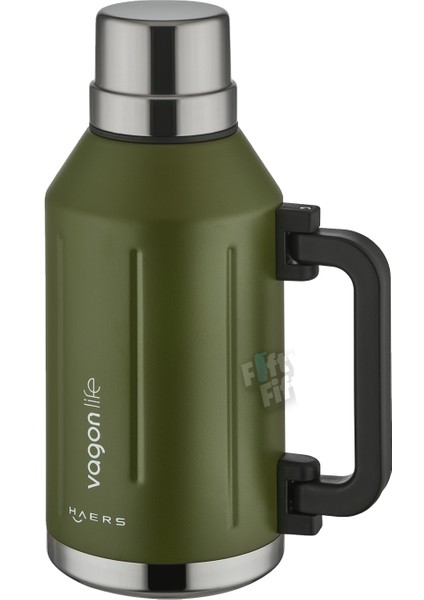 1.2 Litre Bardaklı Kullanım Kulplu Paslanmaz Çelik TERMOS-FFVGN1004-1200ML
