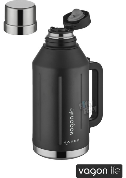 1.2 Litre Bardaklı Kullanım Kulplu Paslanmaz Çelik TERMOS-FFVGN1004-1200ML