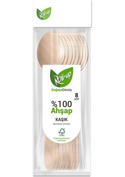 Doğaya Dönüş Ekolojik Doğal Ahşap Kaşık - Kalınlık : 1.8 mm - 16 cm . - 8'li 10 Paket fiyatları