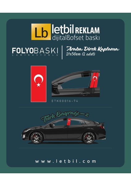 Araba Etiketleri, Tuning Kaplama, Direk Folyosu - Türk Bayraği-2 indirimleri