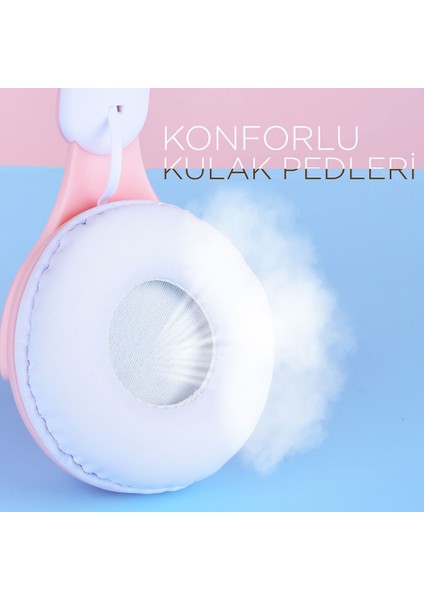 Mobify M6 Pro Ayarlanabilir ve Katlanabilir Kulak Üstü Bluetooth Kulaklık Pembe