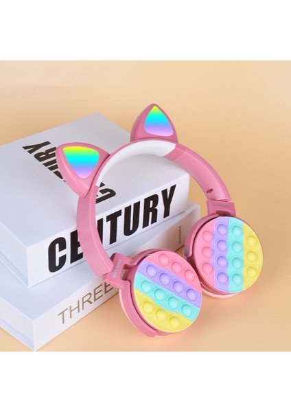 Mobify Rgb LED Işıklı Kedi Kulağı Tasarımlı Katlanabilir Kulak Üstü CXT-950 Bluetooth Kulaklık