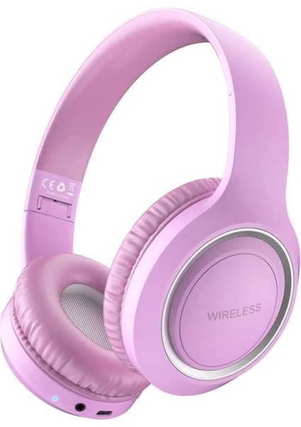 Technoguru Yüksesk Bass ve Yükses Ses Kalitesi Özellikli Ayarlanabilir Ölçülü ve Katlanabilir Uıd-10 Kafa Üstü Bluetooth Kulaklık Mor