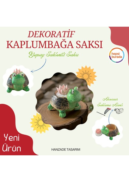 Dekoratif Yapay Sukulentli Kaplumbağa Saksı & Aksesuar Saklama Alanı fiyatları