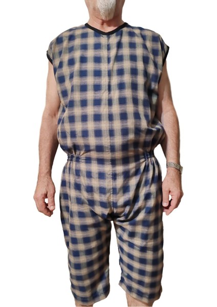 Yazlık Kolsuz Hasta Bakım Kıyafeti - Large Beden