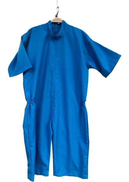 Özel Tasarım Demans Tulumu Kısa Kol Arkadan Fermuarlı Hasta Bakım Tulumu - Medıum Beden