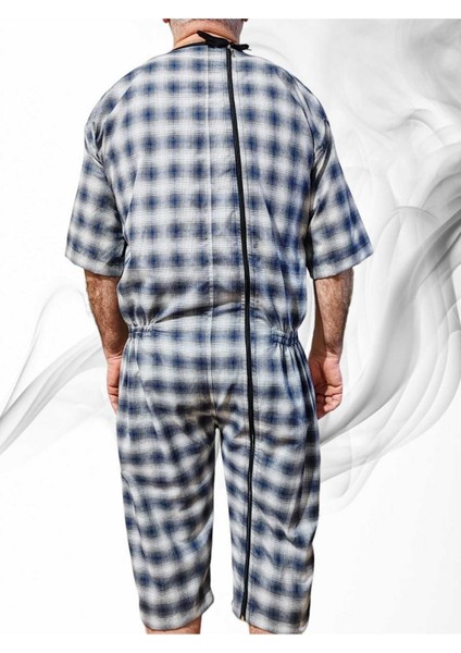 Hasta Bakım Kıyafet - Terletmez Ekose Kumaş - Kısa Kol - Pamuk - Small Beden fiyatları