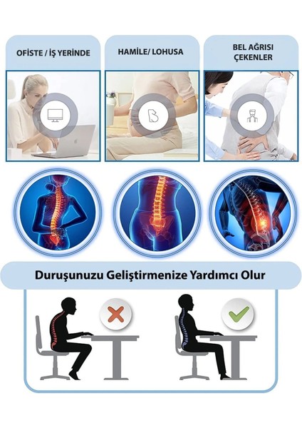 Ortopedik Ofis Sandalye Oto Araç Koltuk Bel Destek Yastığı Sırt Minderi fiyatları