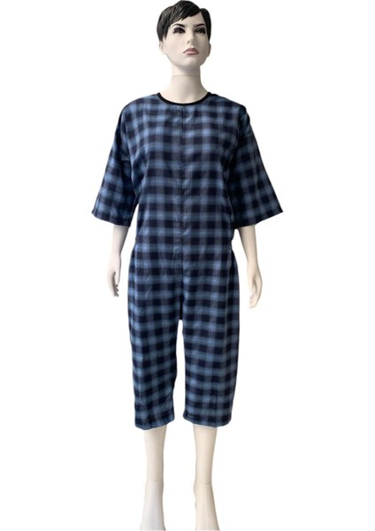 Kısa Kol Yeni Model Hasta Bakım Kıyafeti - Demans Tulum - Medium Beden