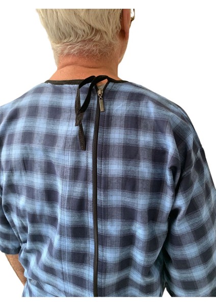 Kısa Kol Yeni Model Hasta Bakım Kıyafeti - Large Beden