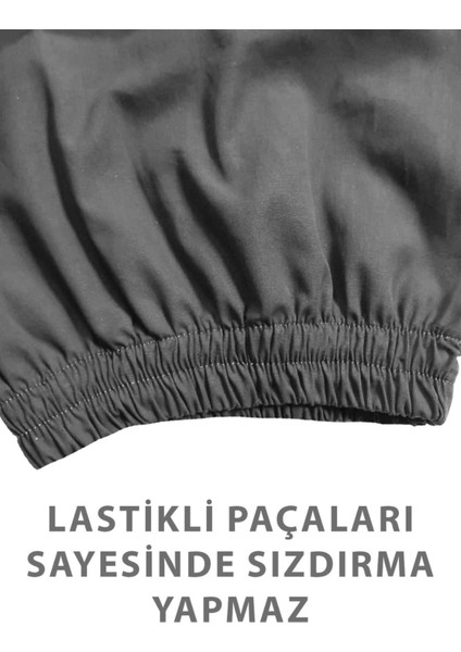 Yeni Nesil Kısa Kol Demans Tulumu - Lastikli Model - Gri Renk - Small Beden