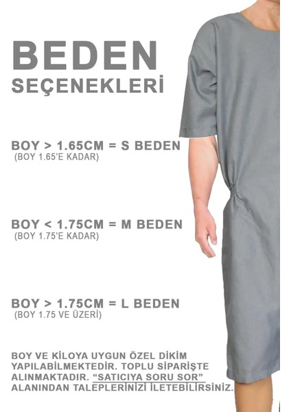 Özel Tasarım Kısa Kol Gri Renk Hasta Tulumu - Medıum Beden