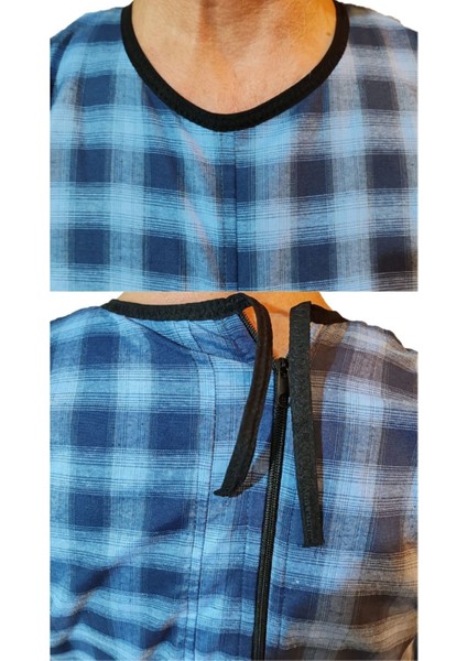 Ribanalı Demans Tulumu - Terletmez Ekose Kumaş - Pamuk - Small Beden indirimleri