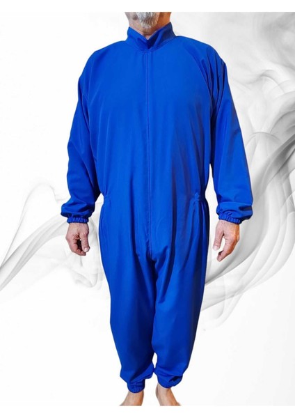 Demans Tulumu - Hasta Bakım Kıyafet - Terletmez Pamuklu Kumaş - Large Beden