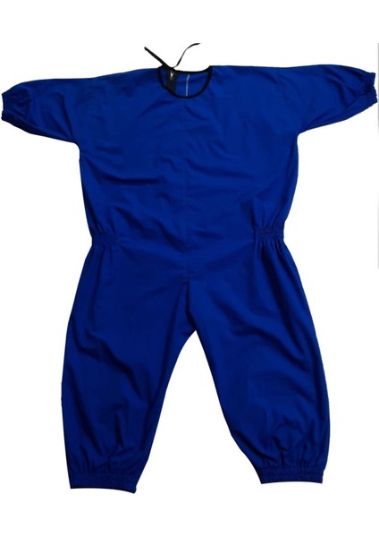 Yeni Nesil Kısa Kol Aizeimer - Demans Tulumu - Lastikli Model - Mavi Renk - Large Beden