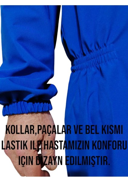 Demans Tulumu - Hasta Bakım Kıyafet - Terletmez Pamuklu Kumaş - Small Beden