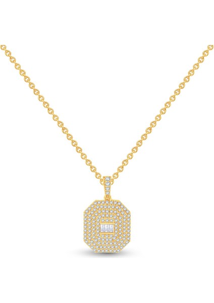 0.52 Karat Tasarım Pırlanta Baget Kolye