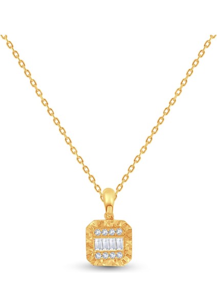 0.16 Karat Tasarım Pırlanta Baget Kolye