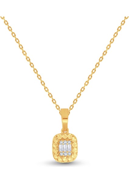 0.10 Karat Tasarım Pırlanta Baget Kolye