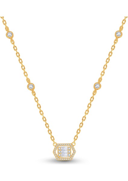 0.33 Karat Tasarım Pırlanta Baget Kolye