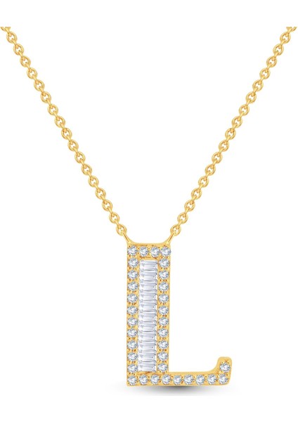 0.32 Karat Tasarım Pırlanta Baget Kolye