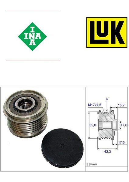 Alternatör Rulman Captur 1-2 Clio 4 Fluence Kangoo 3 Megane 2-3-4 Dokker Duster Lodgy Logan 2 1,5dci Ina