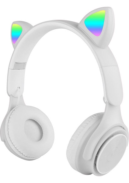 Technoguru M6 Pro Cat Rgb LED Işıklı Ayarlanabilir ve Katlanabilir Kulak Üstü Bluetooth Kulaklık