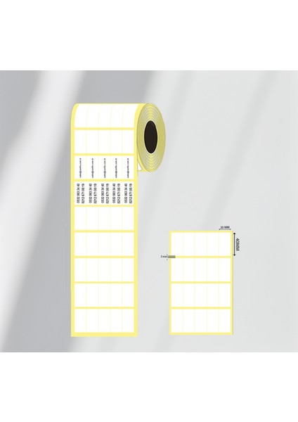 20 x 40MM. 5'li Bitişik Termal Barkod Etiket