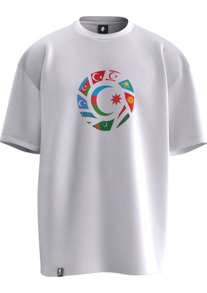 Azerbaycan Bayraklı Turan Tasarımlı Unisex T-Shirt