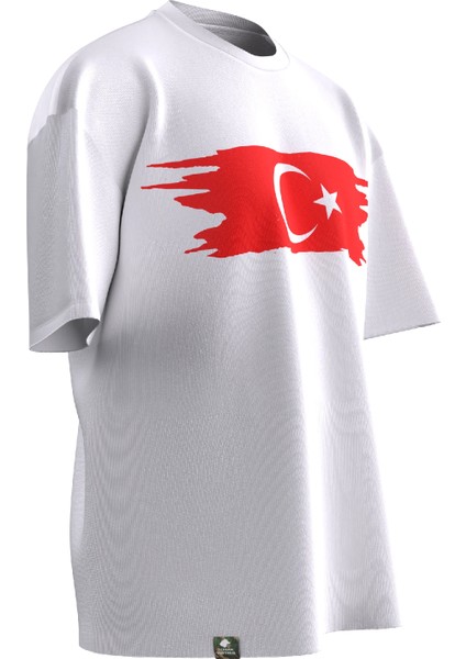 Türk Bayrağı Tasarımlı Unisex T-Shirt