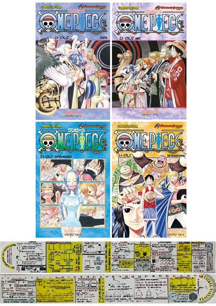 One Piece 21-22-23-24. Ciltler Manga Seti + Mat. Öğreten Cetvel