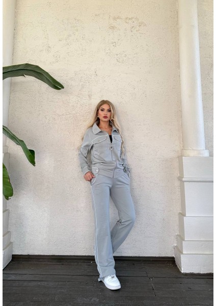 Kadın Sportif Fermuarlı Geniş Alt Üst Takım modelleri